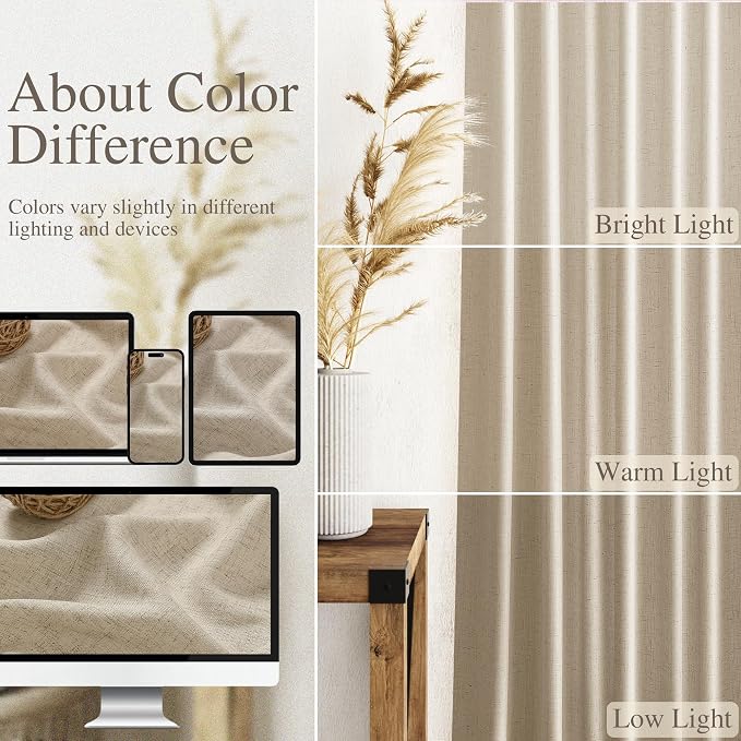 Taupe Burlywood Linen 144 Inch Curtains - Image 3