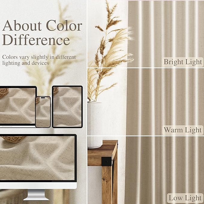 Taupe Burlywood Curtains 72 Inches Long - Image 3