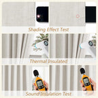 100% Blackout Linen Curtains for Bedroom 84 inches Long, Thermal Insulated Room - Image 5