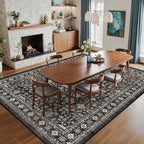 Grey Area Rug 6x9 for Living Room Bedroom | Low Pile; Non Slip;Machine - Image 4