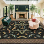 Black Washable Insect Area Rugs 8x10 - Image 8