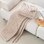 60x80 Inch Waffle Brown Twin Blanket -Fluffy Fleece, Neutral Tan Color - Image 3