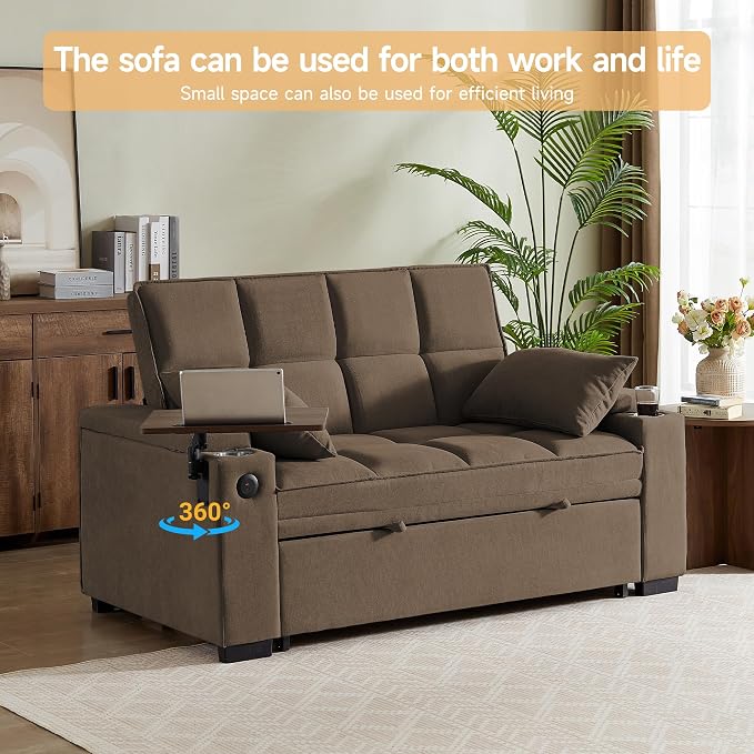 hansones 65'' 3-in-1 Folding Convertible Sofa Bed, Pullout Sofa, Modern - Image 7