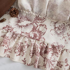 jinchan Ruffled Floral Valance Linen Shabby Chic Small Window Curtain 18 Inch - Image 7