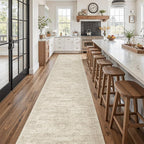 Soalmost Hallway Runner Rug 2'6" x 14' Washable Long Kitchen Rugs Beige | - Image 2