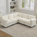 87'' V-Shaped Sectional Sofa Couch, 5-Seater Modular Couches by HATPPTO
