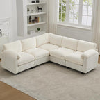 87'' V-Shaped Sectional Sofa Couch, 5-Seater Modular Couches by HATPPTO