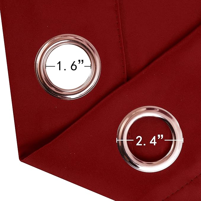Blackout Curtains 66 x 84 inch/Red Curtains Set of 2 Panels/Thermal Insulated - Image 6