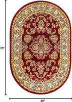 Rugs.com Aditi Collection Rug – 4x6 Oval Red Medium-Pile Rug Perfect - Image 2
