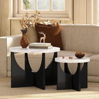 LIKIMIO Nesting Coffee Tables Set of 2, 23.6" Small Round Side Tables - Image 3