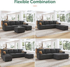 HONBAY Sectional Sofa with Storage Seat U Shaped Couch with Reversible Chaise - Image 4