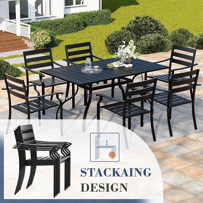 HOMREST 7 Piece Outdoor Patio Dining Set - Image 4