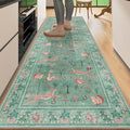 DUKINO 2x6 Runner Rug, Washable Animal Kitchen Rugs Non Slip, Teal | Soft by DUKINO