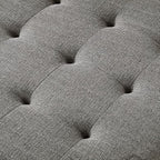 24KF Large Square Upholstered Tufted Linen Ottoman Coffee Table, Large Footrest - Image 5