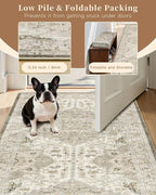 Madane Hallway Runner Rug 3x18 Washable Kitchen Runners 18ft, Ivory/Brown | - Image 6