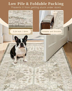Madane Hallway Runner Rug 2'6''x14' Kitchen Runners Vintage, Ivory/Brown | Long - Image 7