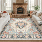 RELEANY Washable Area Rug, Square 8'x8', Water Repellent, Pet Friendly by RELEANY