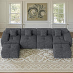 158" U Shaped Convertible Modular Couch, Cloud Couch Sectional - Image 8