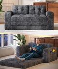 Gizoon Boneless Convertible Floor Sofa Bed, Corduroy 2 Seater Lounge Sleeper by Gizoon