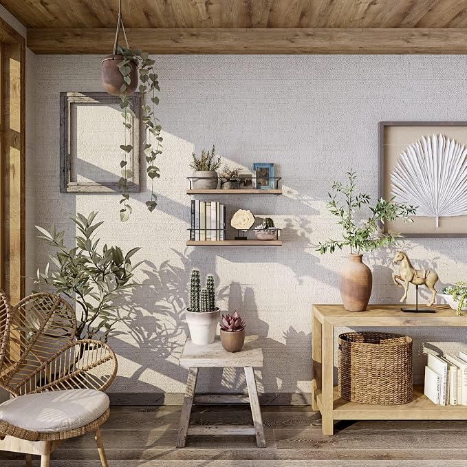 Shario Rustic Wood Floating Shelves - Image 5