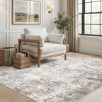 UERMEI 5x7 Area Rug Living Room Rugs Washable Neutral Brown Grey Carpet | - Image 4