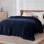Bedsure GentleSoft Fleece Bed Blankets Full Size Navy - Image 6
