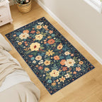 DUKINO 2x4 Entryway Rug, Floral Washable Kitchen Rugs Non Slip, Soft Indoor - Image 3