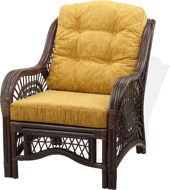 Malibu Lounge Living Accent Armchair Natural Rattan Wicker Handmade Design - Image 4