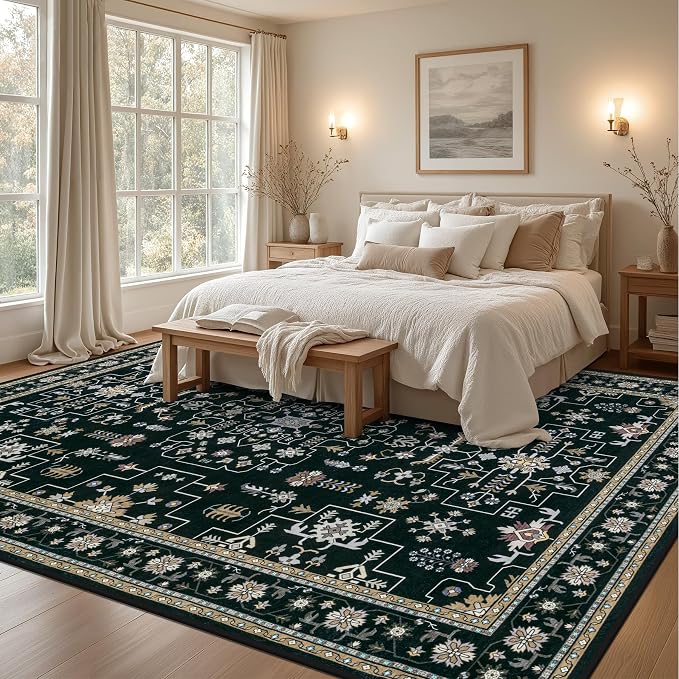 10x14 Area Rugs Living Room: Washable Vintage Rug - Image 3