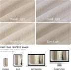 NICETOWN 100% Blackout Beige Linen Curtains 90" Length - Image 8