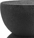 JONATHAN Y Greta Hourglass 18" Black Frosted Outdoor Side Table and Stool - Image 7