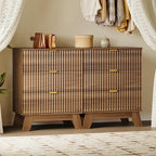 BORNOON Fluted 3 Drawer Dresser, 30.3" Tall Compact Modern Boho Chest of Drawers - Image 7
