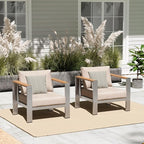 Aluminum Outdoor Patio Furniture Armchair, All-Weather Outdoor Patio Sofa by Oasbira