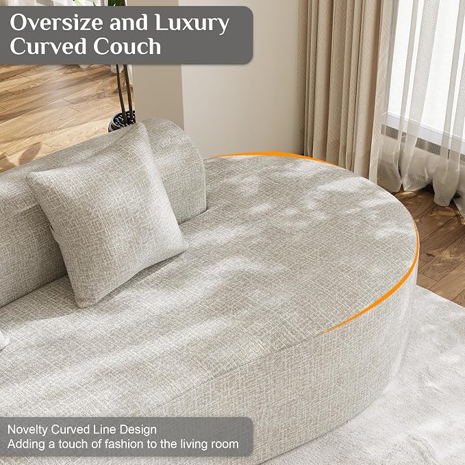 147" Oversized Sectional Sofa for Living Room, Modern Luxury Plush Chenille - Image 6