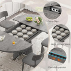 Extendable Dining Table, Round Kitchen Dining Room Dinner Table - Image 4