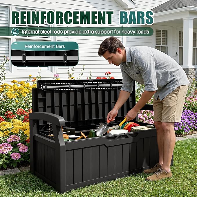 Devoko 80 Gallon Storage Bench Deck Box Lockable - Image 6