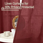 Semi Sheer Linen Curtains 63 Inch - Image 5