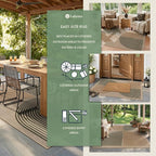 Lahome Modern Rainbow Easy Jute 3x5 Patio Rug, Washable Rugs - Image 3