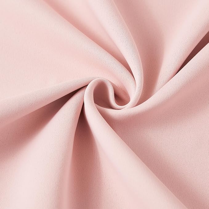Pinch Pleated Pink Blackout Curtains 63 Inches Long, Sound & Light Reducing - Image 7