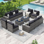 Aoxun Patio Furniture Set, Widen Armrests Wicker Outdoor Sectional by Aoxun