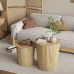 Nesting Coffee Table Set of 2, Round End Table - Image 4