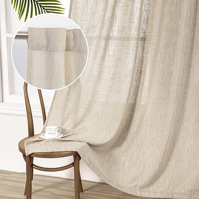 MYSKY HOME Boho Curtains Farmhouse Living Room Curtain Drapes, Light Filtering - Image 9