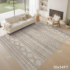 cotiled Boho 10x14 Area Rug for Living Room: Large Moroccan Washable Rug | - Image 9