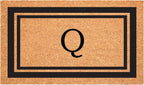 Calloway Mills 152961830Q Black Border 18" x 30" Monogram Doormat by Callowaymills