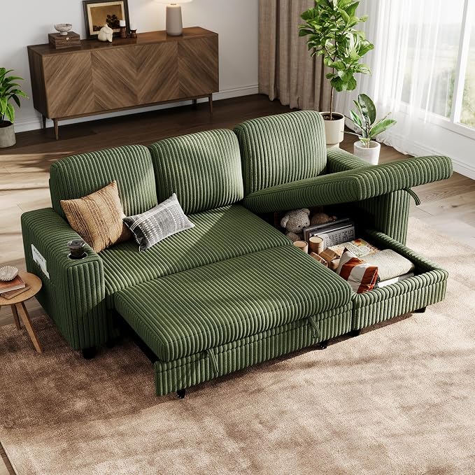 LINSY HOME Sectional Sleeper Sofa Pull Out Couches by LINSYHOME