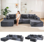 MAXYOYO 132" Giant U-Shaped Modular Sectional Couch, Modern Boneless Couch by MAXYOYO