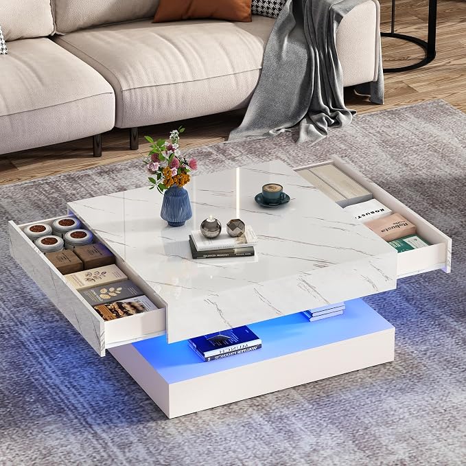 jiteentarou 33.9 Inch Modern LED Coffee Table by jiteentarou