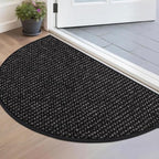 BEQHAUSE Dirt Trapper Door Mat 17" x 30" Half Circle Non Slip Rugs, Absorbent by BEQHAUSE