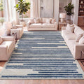 JONATHAN Y Khalil Modern Berber Stripe Cream/Navy Indoor Area Rug, Contemporary by JONATHANY