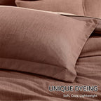 Monbix Twin XL Comforter Set Terracotta, Cationic Dyeing Bedding Set Reversible - Image 6